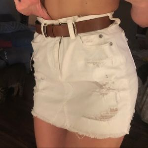 White denim skirt